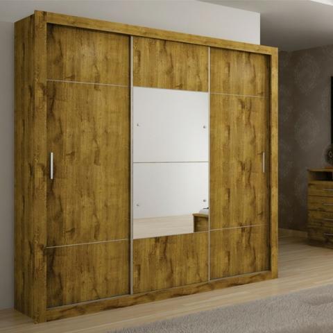 Guarda Roupa 3 Portas de Correr Arezzo 100% MDF com espelho e 4 Gavetas- Faça seu Pedido - Foto 4