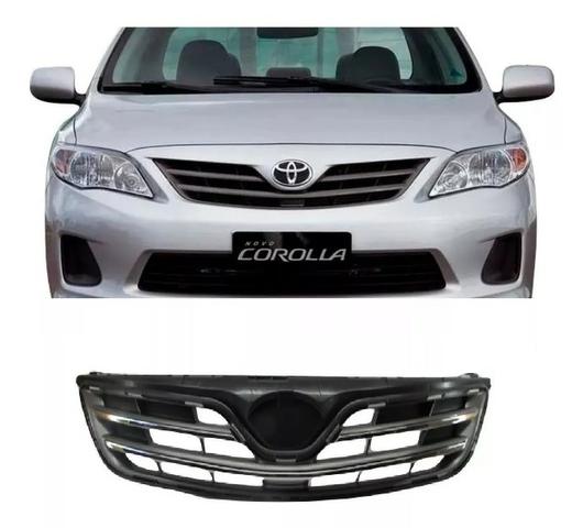 Grade Radiador Cinza Com Friso Cromado Corolla 2012 a 2014