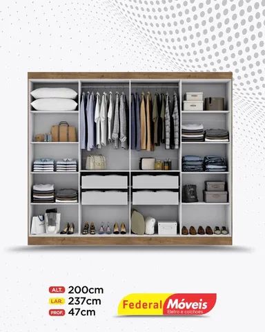 Guarda Roupa 8 Portas 4 Gavetas 100% MDF Direto da Fabrica Promoção - Foto 2