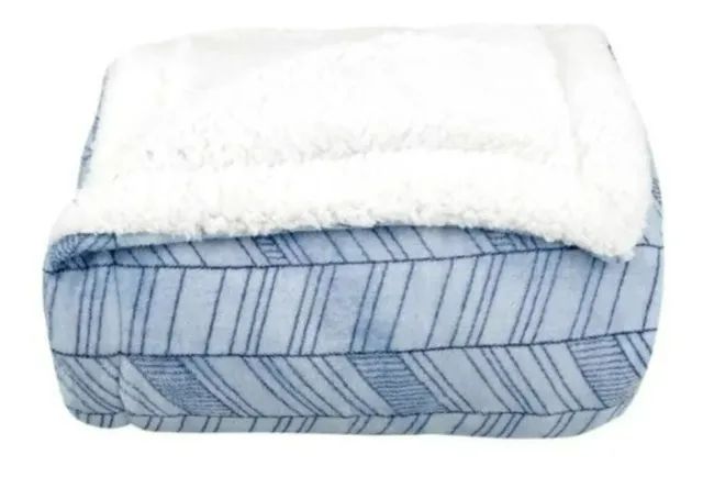 Cobredom Queen Sherpa Venice Azul 350g - Home Basics - Foto 4