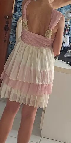 Vestido romantico rosa em tule importado - Foto 3
