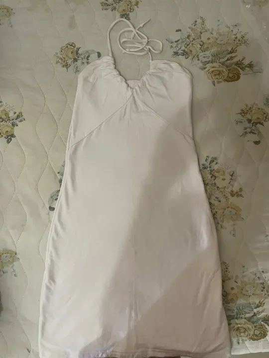 Vestido branco tecido encorpado - Foto 4