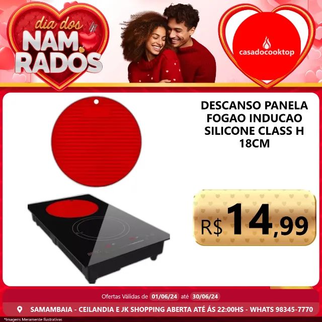 Descanso panela fogão indução silicone class H 18cm