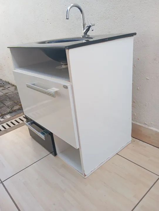 Gabinete para banheiro usado com cuba e torneira  - Foto 5