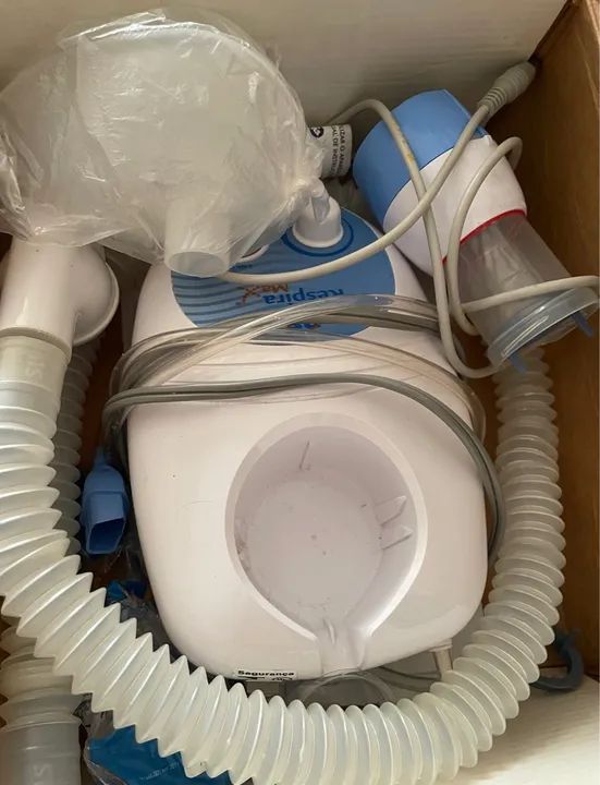 Nebulizador ultrassônico NS Respiramax branco e azul 100V/240V - Foto 4
