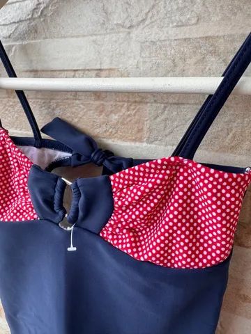 Maiô infantil azul e vermelho, tamanho M. - Foto 2