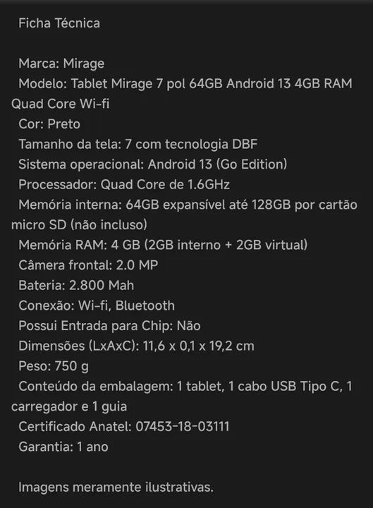 Tablet Multilaser com Capa Teclado para Tablet 7 - Preto - Foto 5