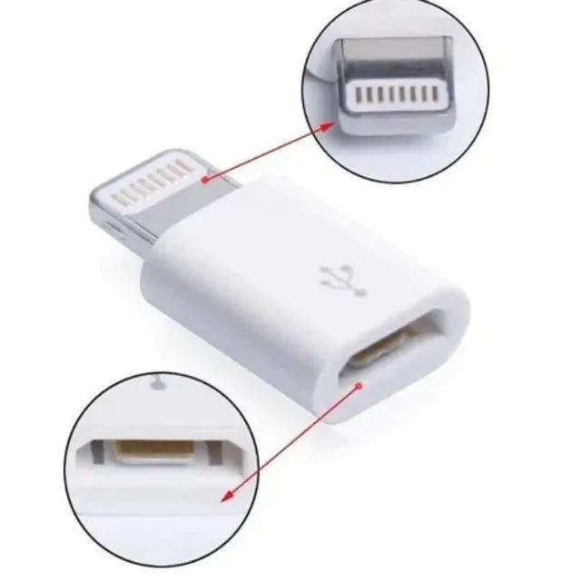 0Adaptador Micro Usb V8 Para Lightning iphone Cor Enviada Aleatoriamente
