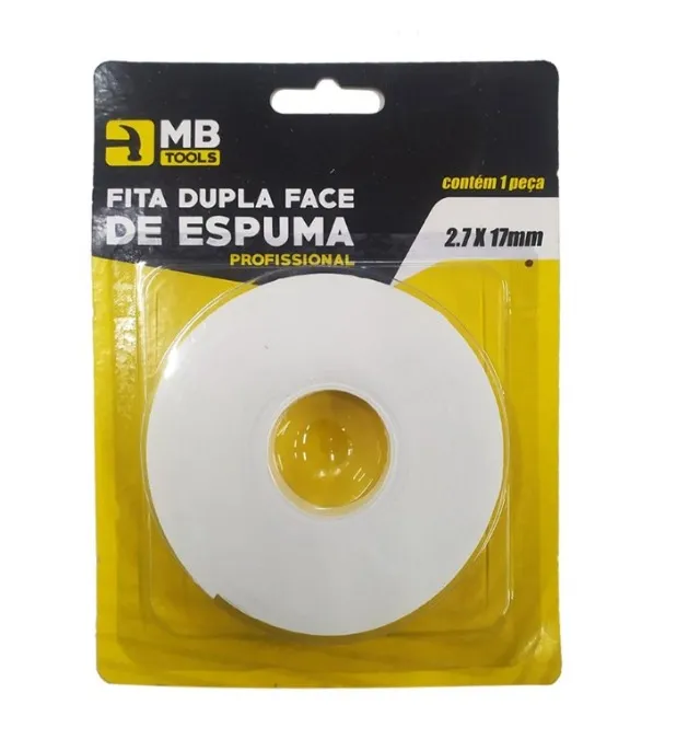 Fita Dupla Face De Espuma Profissional 2,7M X 17MM 009659