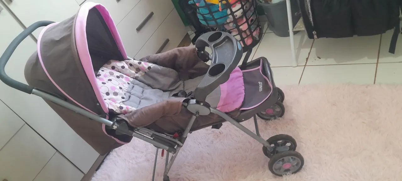 Carrinho de Bebê Cosco Rosa - Foto 4