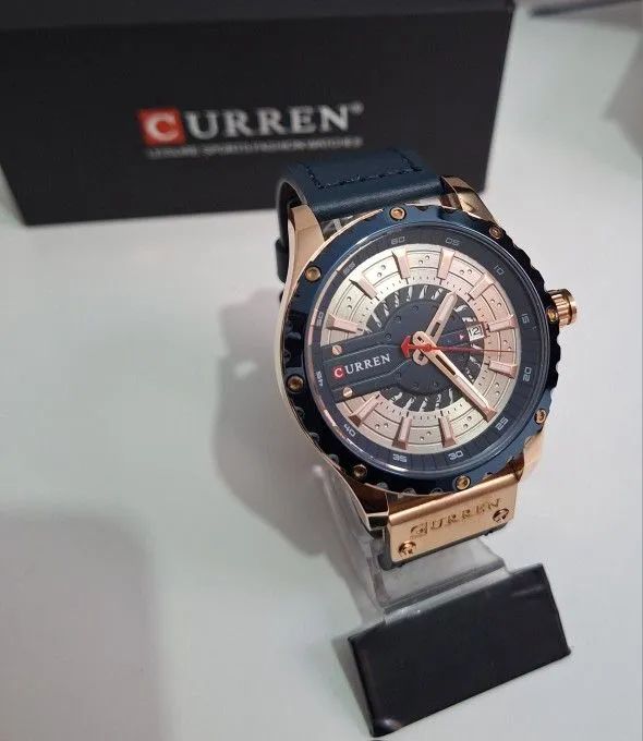 Relógio Curren Masculino Azul e Dourado modelo 4102. Com garantia  - Foto 2
