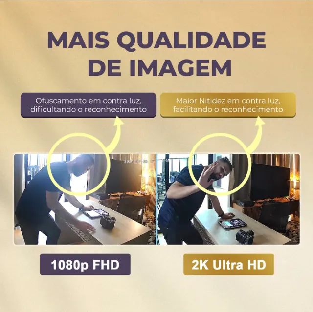 Câmera Wifi 2k Inteligente Monitor Bebê Alexa Tuya Ir Google - Foto 4