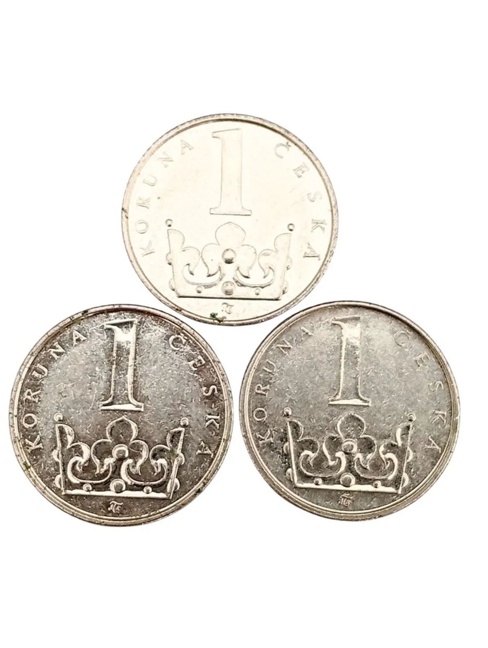 3 Moedas Checas de 1 Koruna