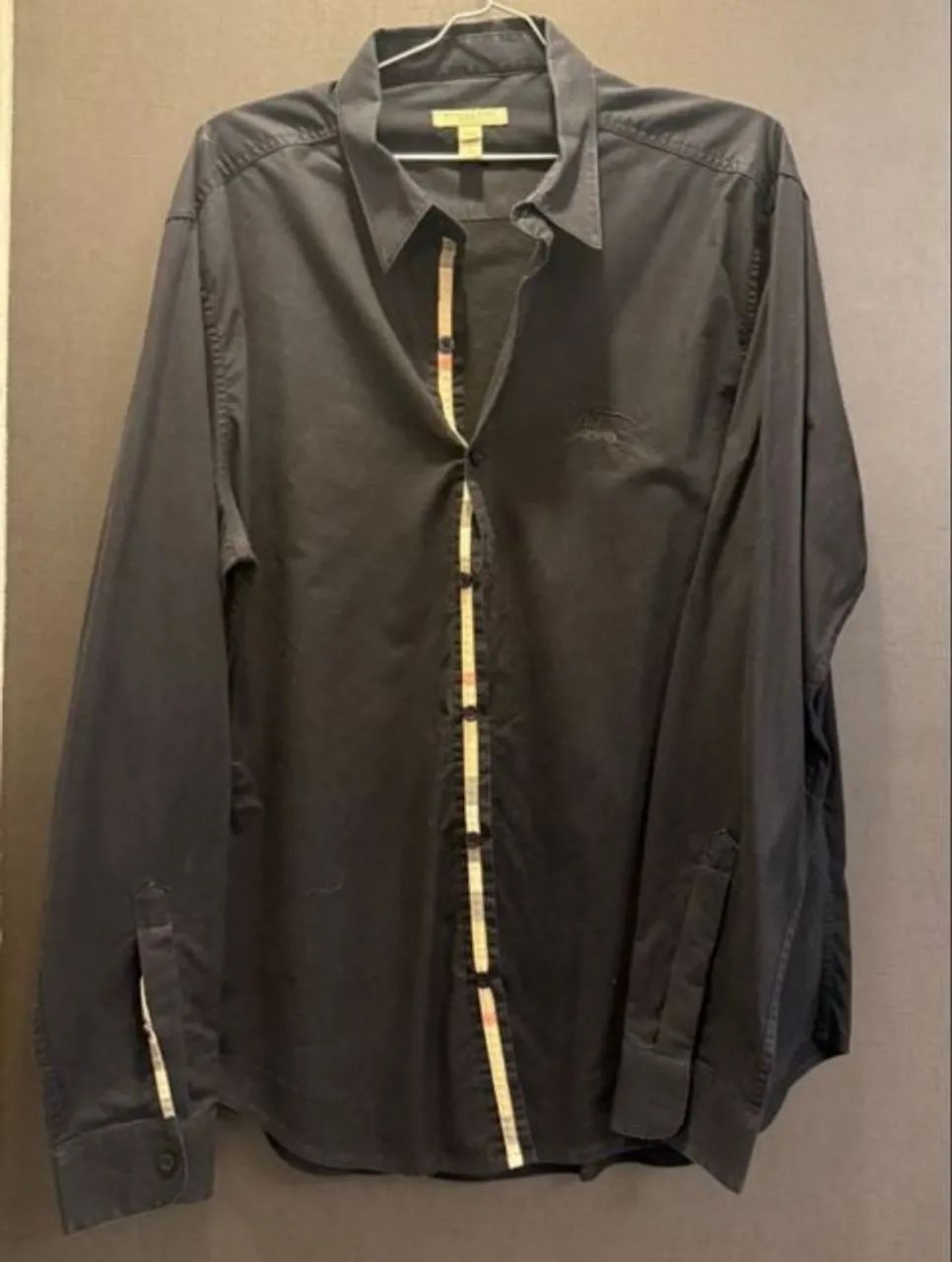 Camisa Social Preta Manga Longa Burberry  - Foto 2