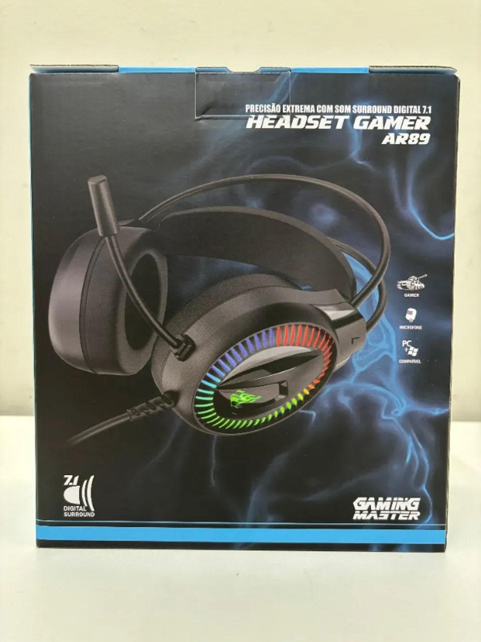Headset Gaming Master 7.1 RGB - Novo - Loja fisica