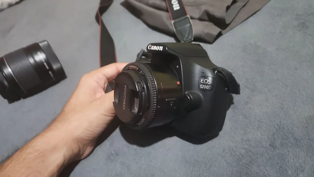 Câmera Canon T5/1200D + lentes - Foto 2