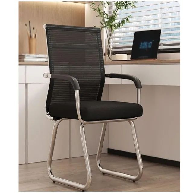 Cadeira Interlocutor Tela Eros Cor Preta Design Moderno Confortável Modelo 30047