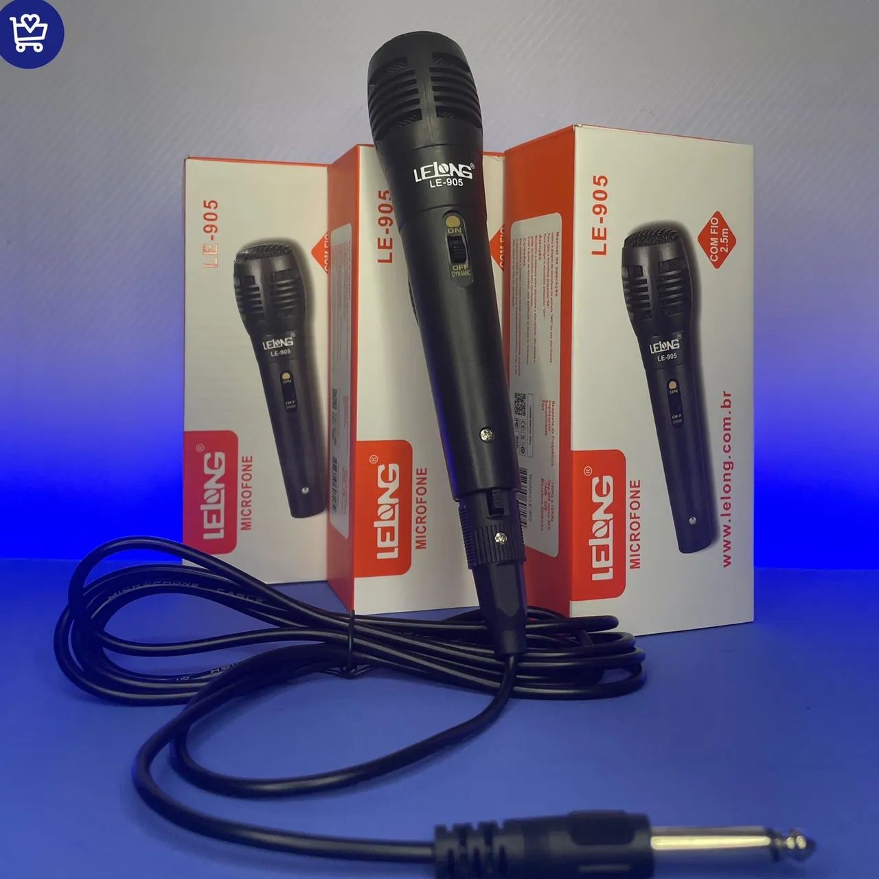 Microfone LE-905 com Fio - Novo