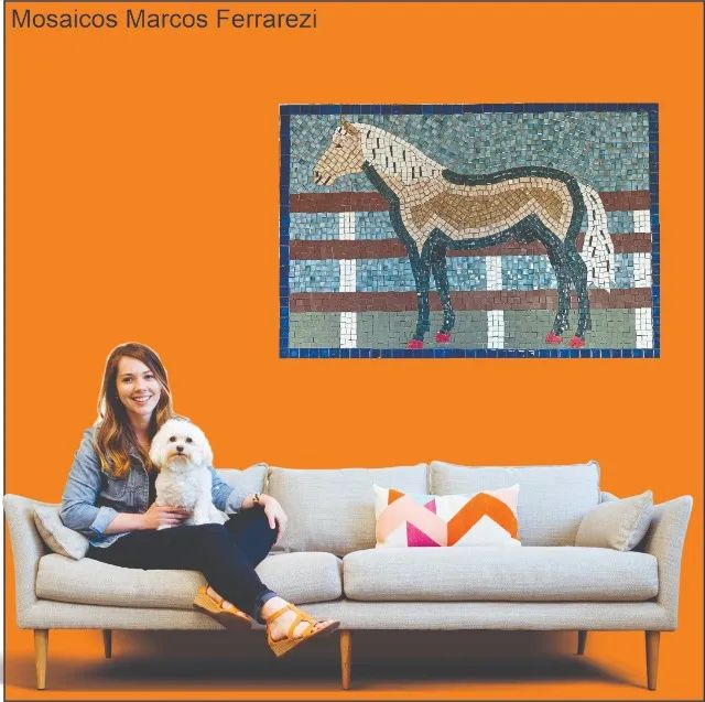 mosaico painel cavalo - Foto 4
