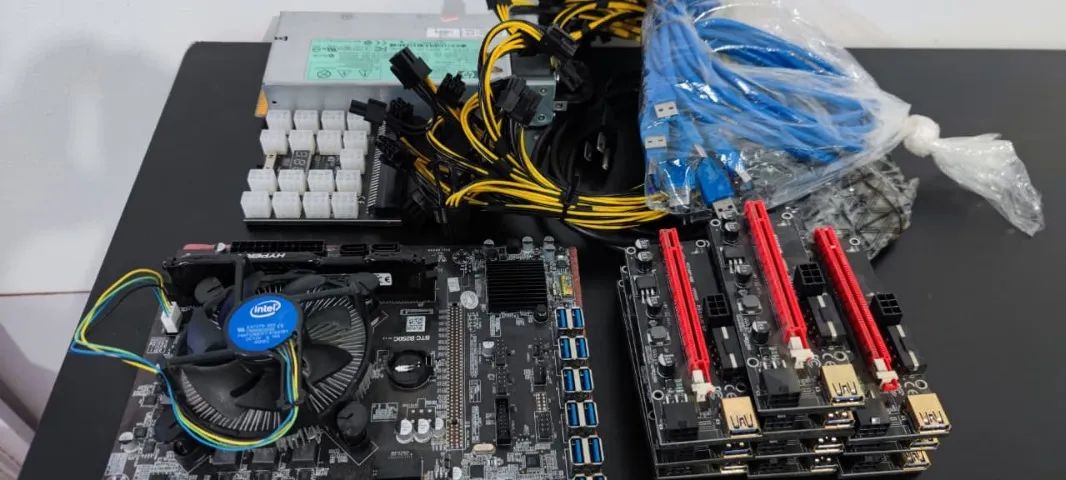 Kit Completo para Rig de Mineração de Cripto - Usado e Testado