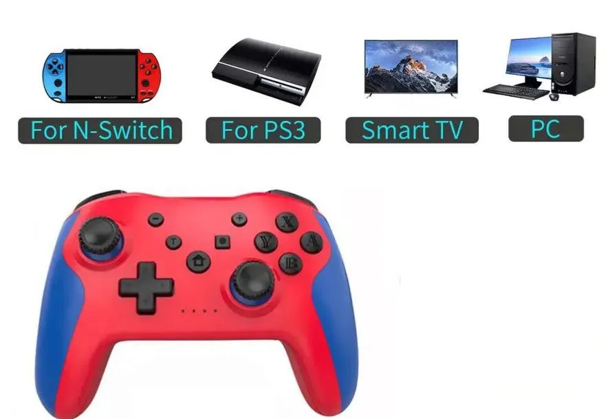 Controle Bluetooth Compatível com N-Switch, PS3, Smart TV e PC