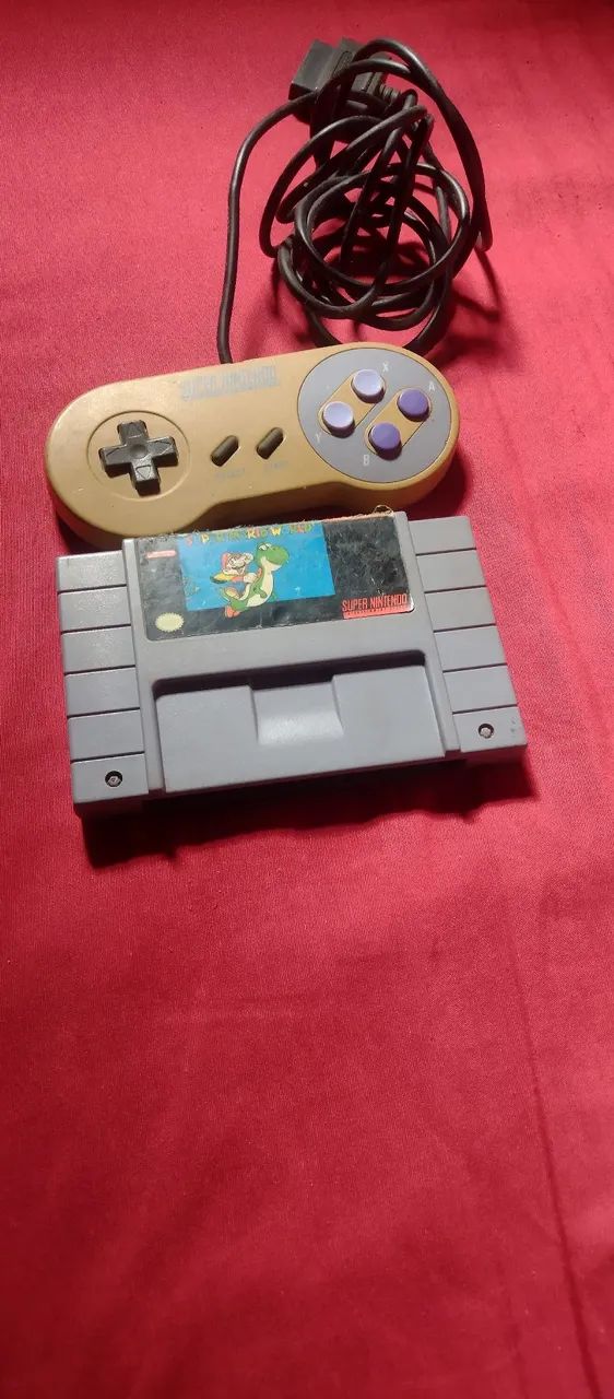  CONTROLE DE SUPER NINTENDO RELÍQUIA E  CARTUCHO OU FITA DE SUPER NINTENDO  - Foto 4