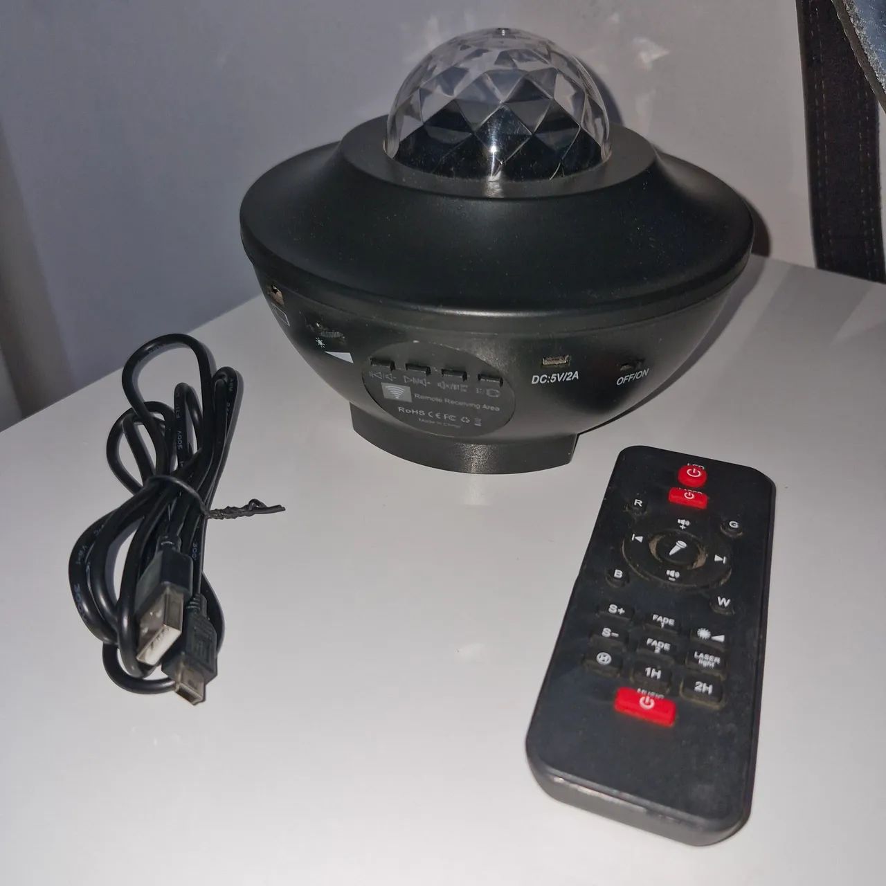 Projetor - Luminária Galáxia Luz Noturna Estrelas Música Bluetooth USB