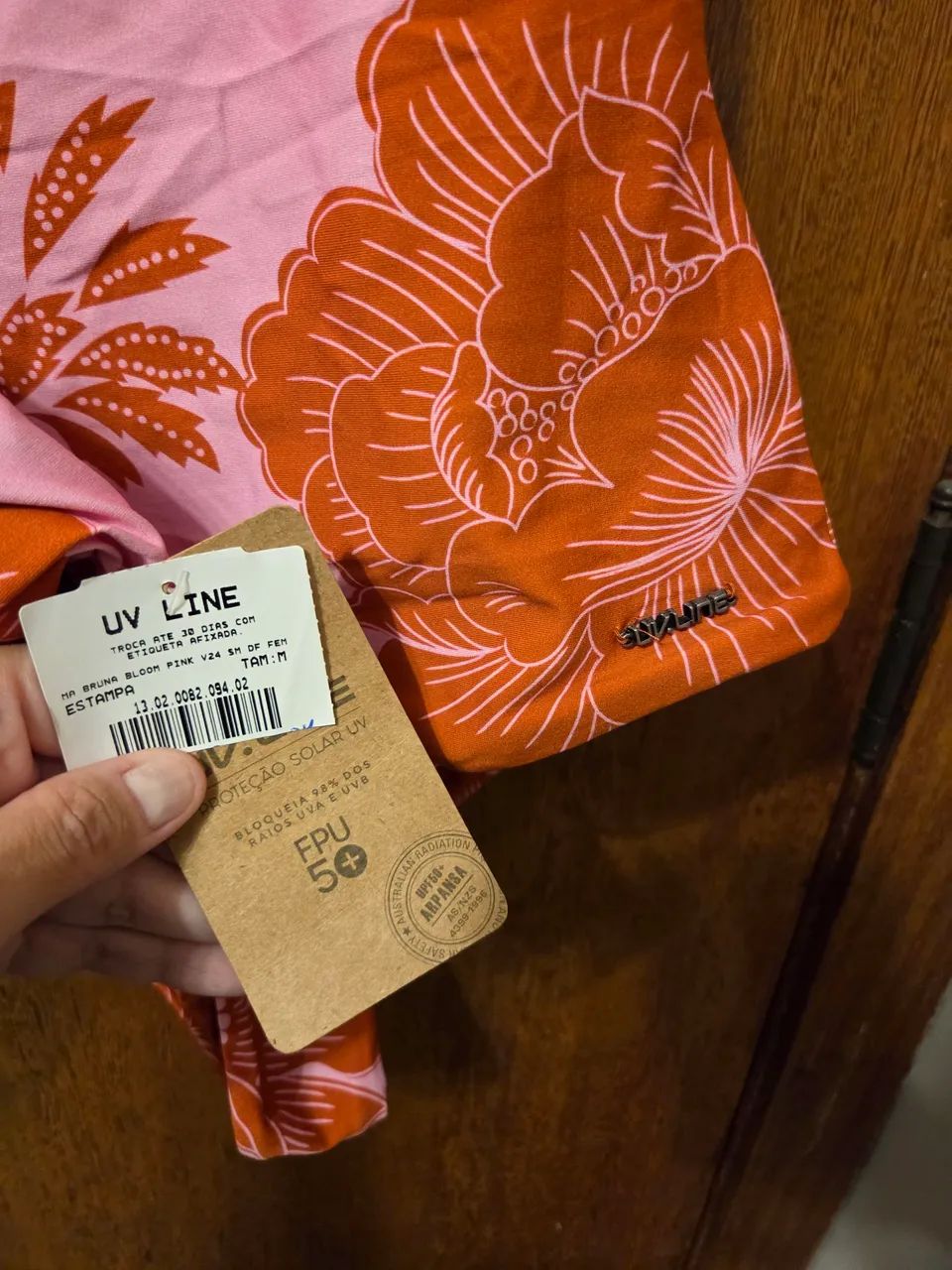 Maiô novo c/ etiqueta UV LINE Bruna Bloom Pink Feminino c/ Proteção Solar tam. M<br> - Foto 4