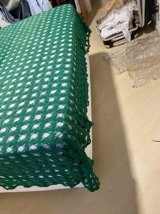 Colcha croche verde para cama tamanho casal - Foto 4