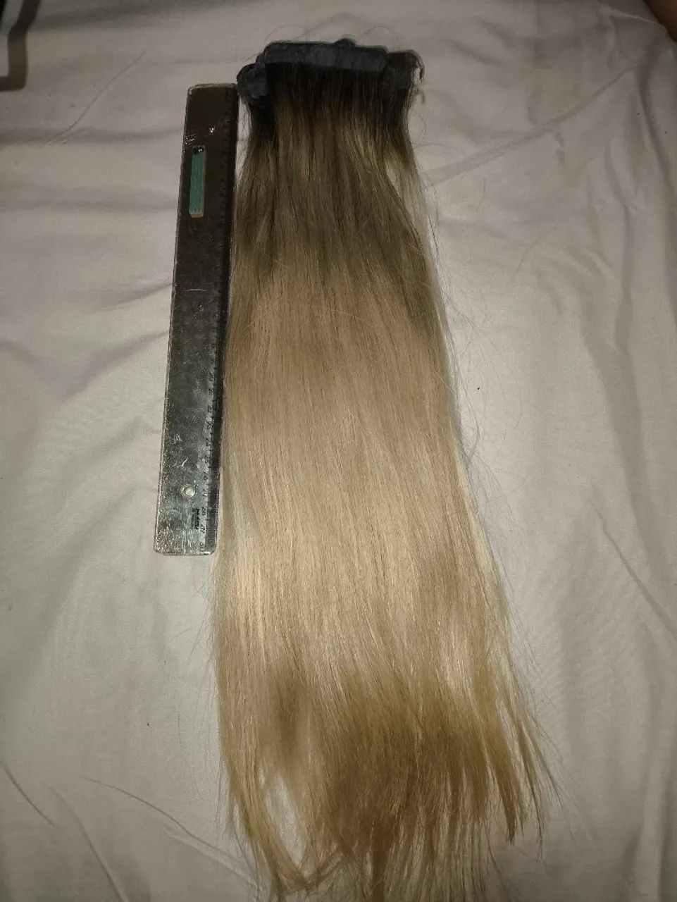 Aplique de cabelo loiro na fita - Foto 2