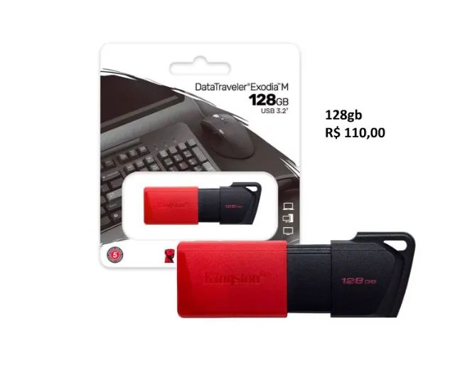 pendrive novos 16gb 45,00 / 128gb R$ 110,00 - Foto 2