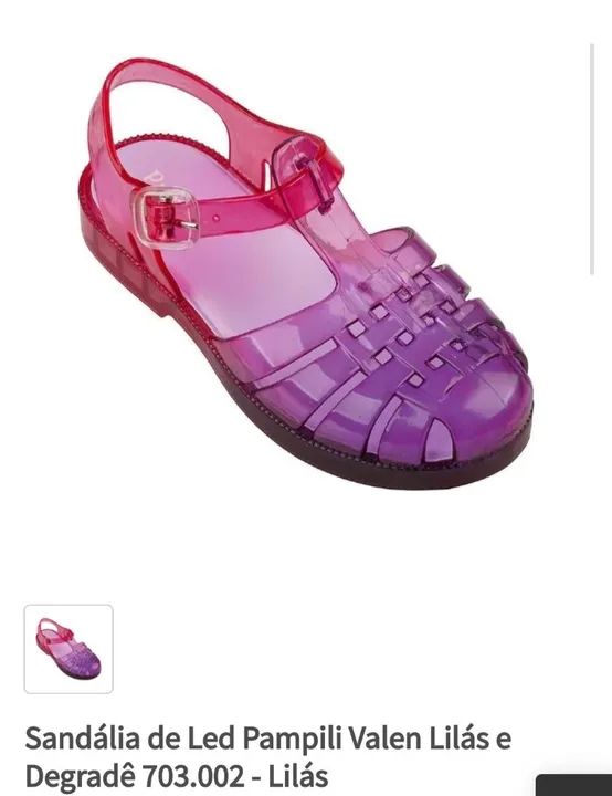 Sandália de Led Pampili Valen Lilás e Degradê 703.002 - Lilás
