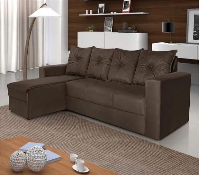 Direto da Fábrica Sofá Prime 2,60m com Chaise (1,40m) - Várias cores disponíveis!