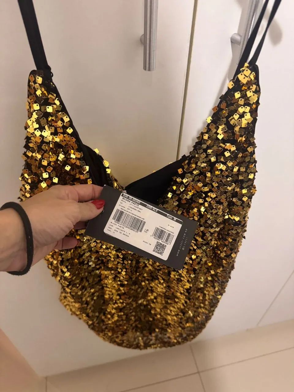 Blusa de alcinha de paetê LCECCI - Foto 3
