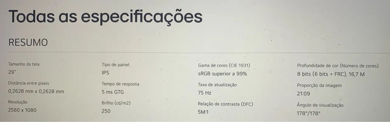 Monitor LG 29 polegadas Full HD 75Hz - Foto 4