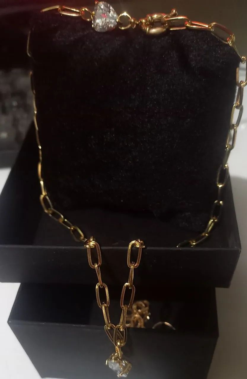 Cordão em AÇO com pedra e finalizando com pedra no fecho! - Foto 3