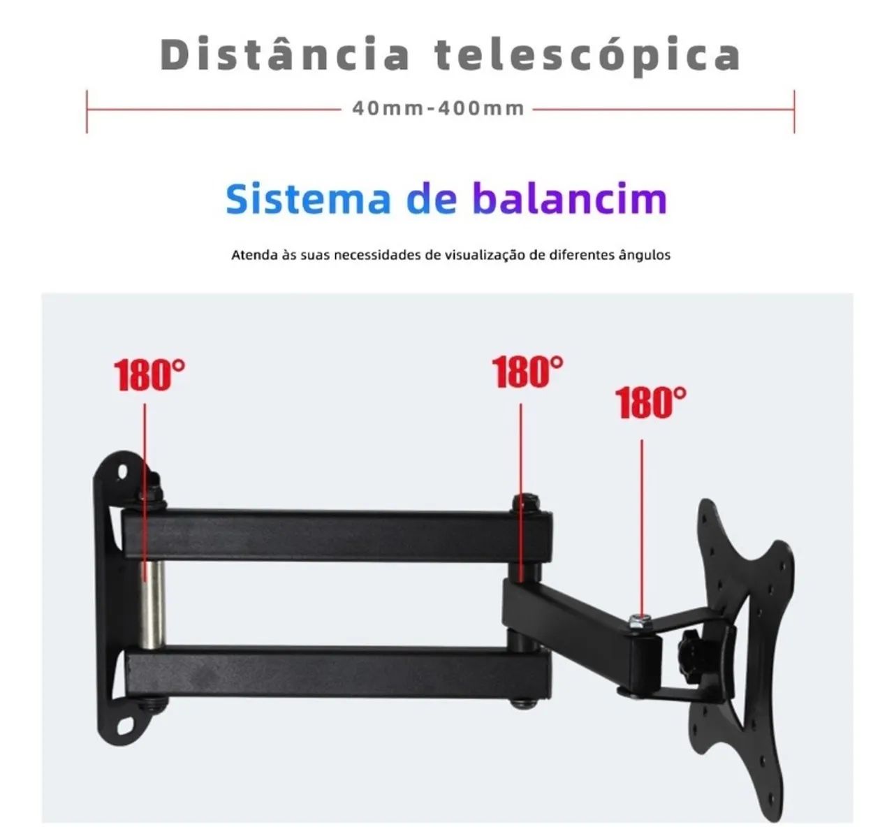Suporte de Parede para TV - Articulado - Preto - Foto 4