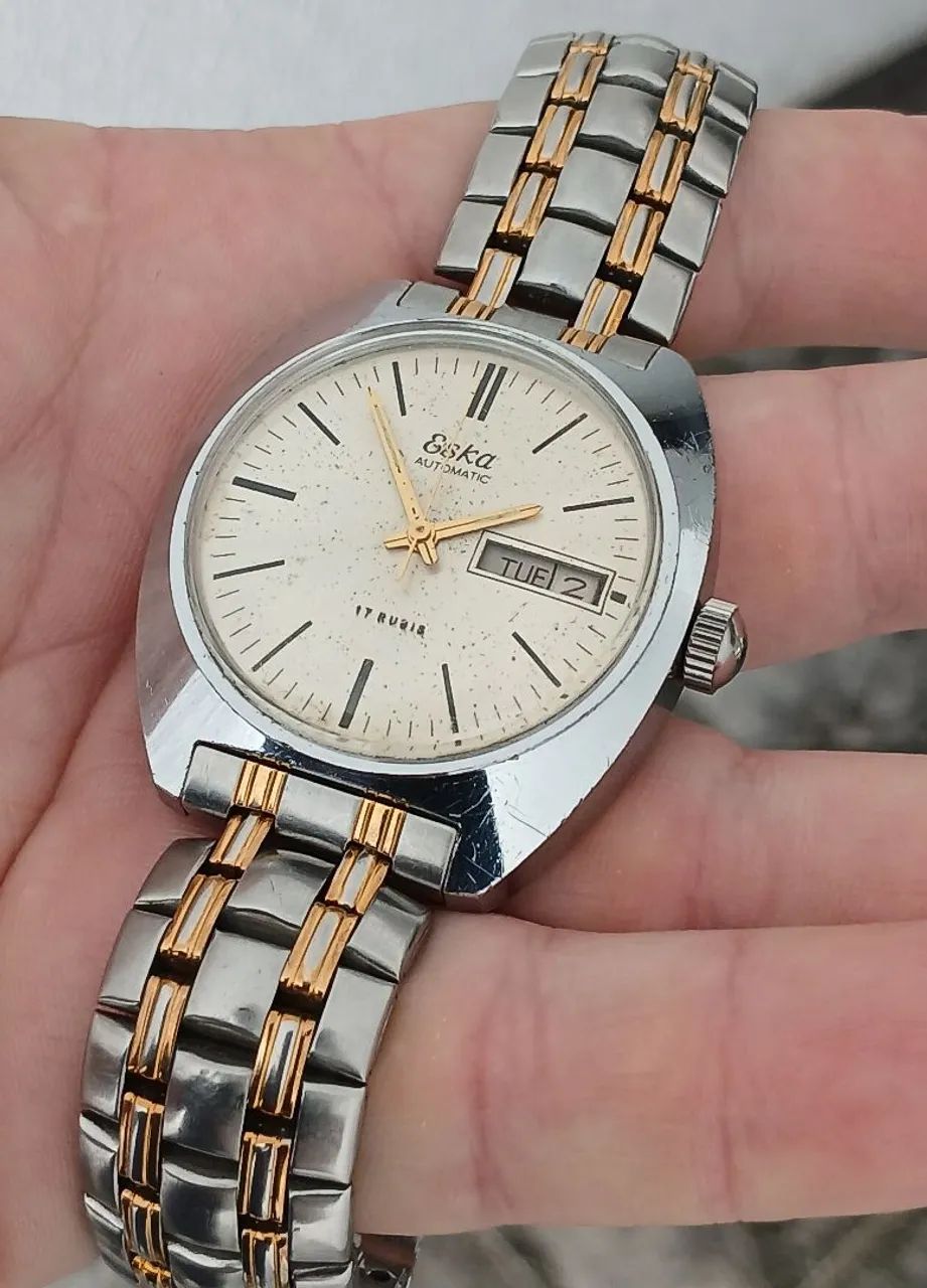 Relógio antigo suíço original ESKA SWISS MADE AUTOMÁTICO década de