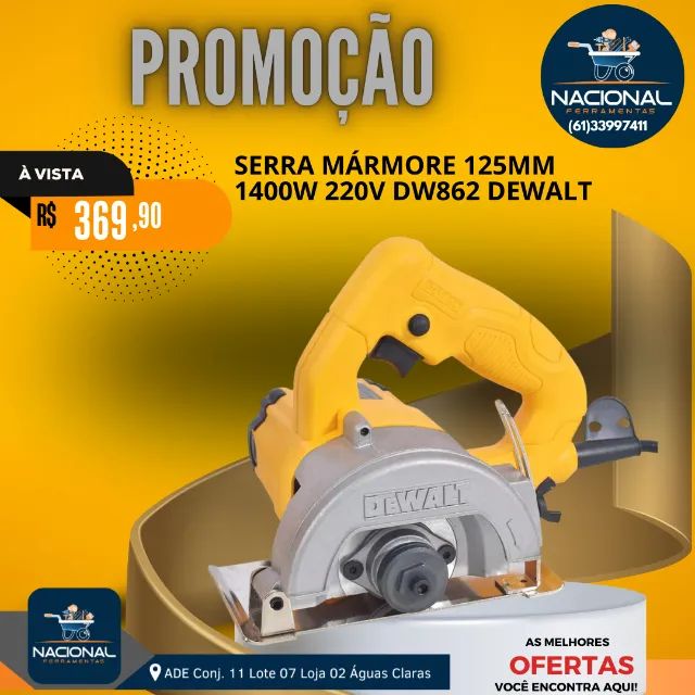 Serra Mármore 125mm Dewalt Modelo DW862 Potência de 1400W