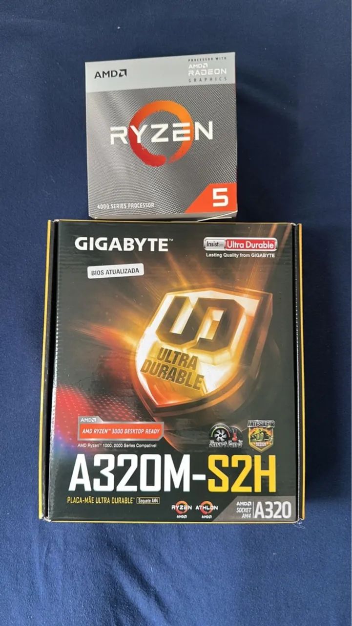 Ryzen 5 4600G + Placa-Mãe Gigabyte A320M-S2H - Foto 2