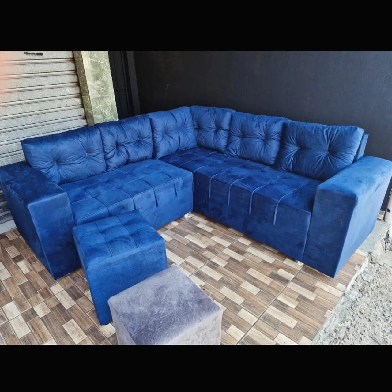 Sofá de Canto em tecido suede aveludado Novo! - Foto 4