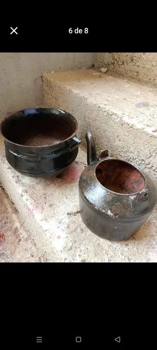 Caldeirão pequeno e bule ferro fundido  - Foto 4