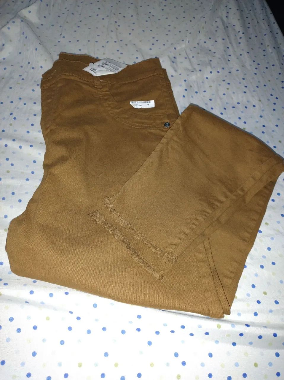 Calça Jeans Marrom com Detalhes
