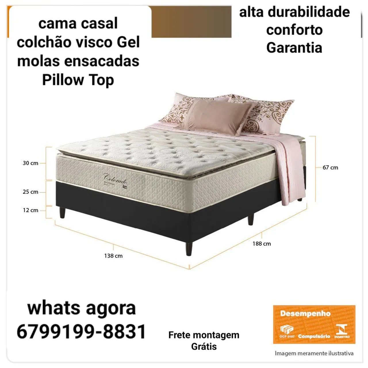 Cama Colchão Visco Gel Lançamento alta durabilidade garantia  - Foto 2