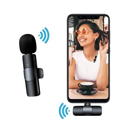 Microfone de Lapela Sem Fio K9 Vlog Compatível Android, IOS - Foto 4