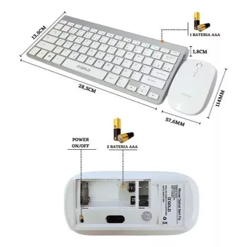 Kit Teclado E Mouse Sem Fio Agold Tcd-02 Abnt2 - Foto 5