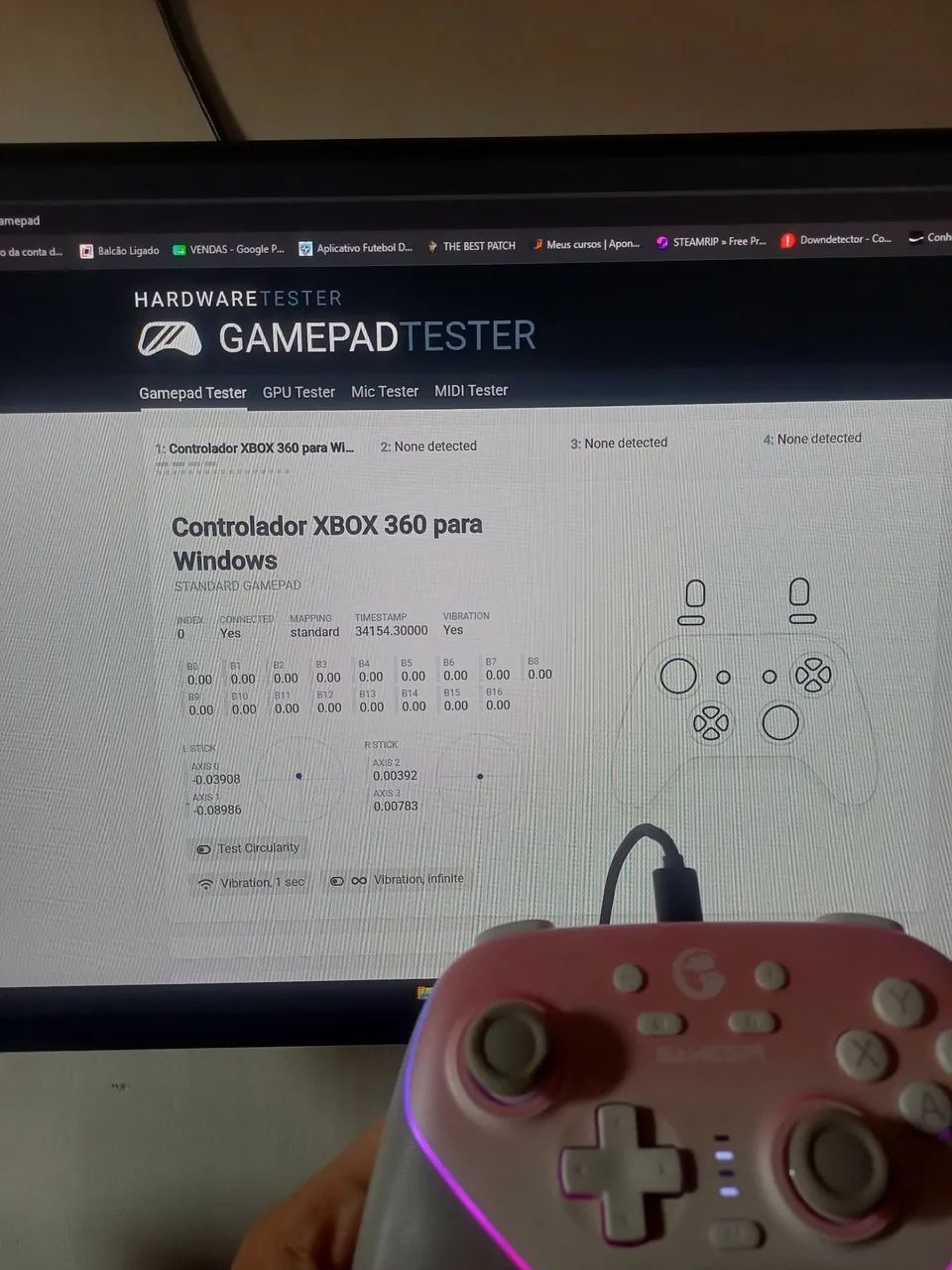 CONTROLE GAMESIR SUPERNOVA - ROSA, USADO - Foto 3
