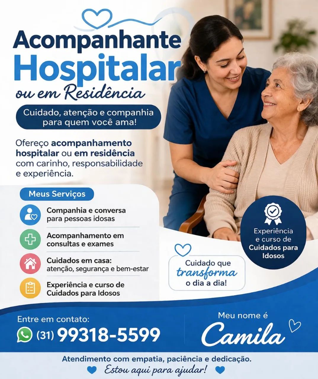 Acompanhante Idoso Hospital e Residência 