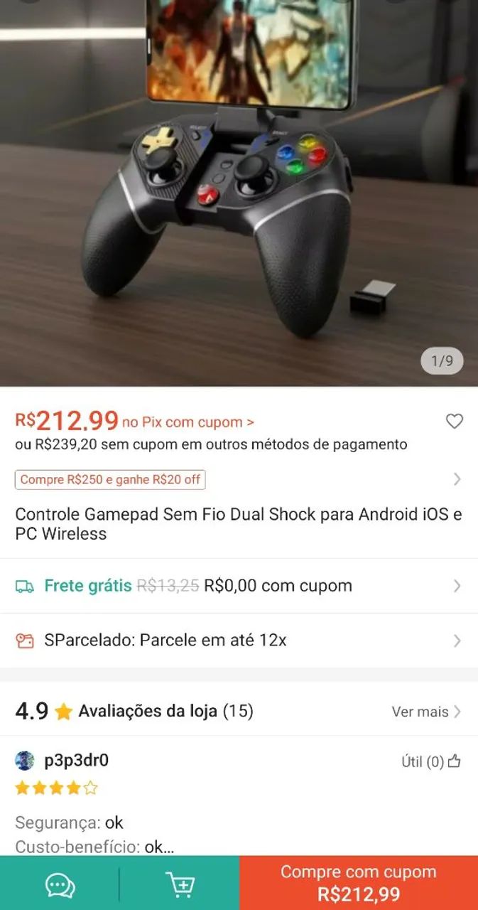 Controle sem fio para celular e PC - Foto 3