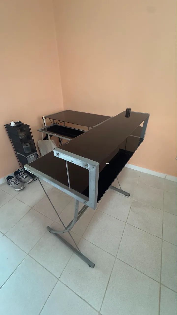 Mesa L escritório Vidro Temperado - Foto 3